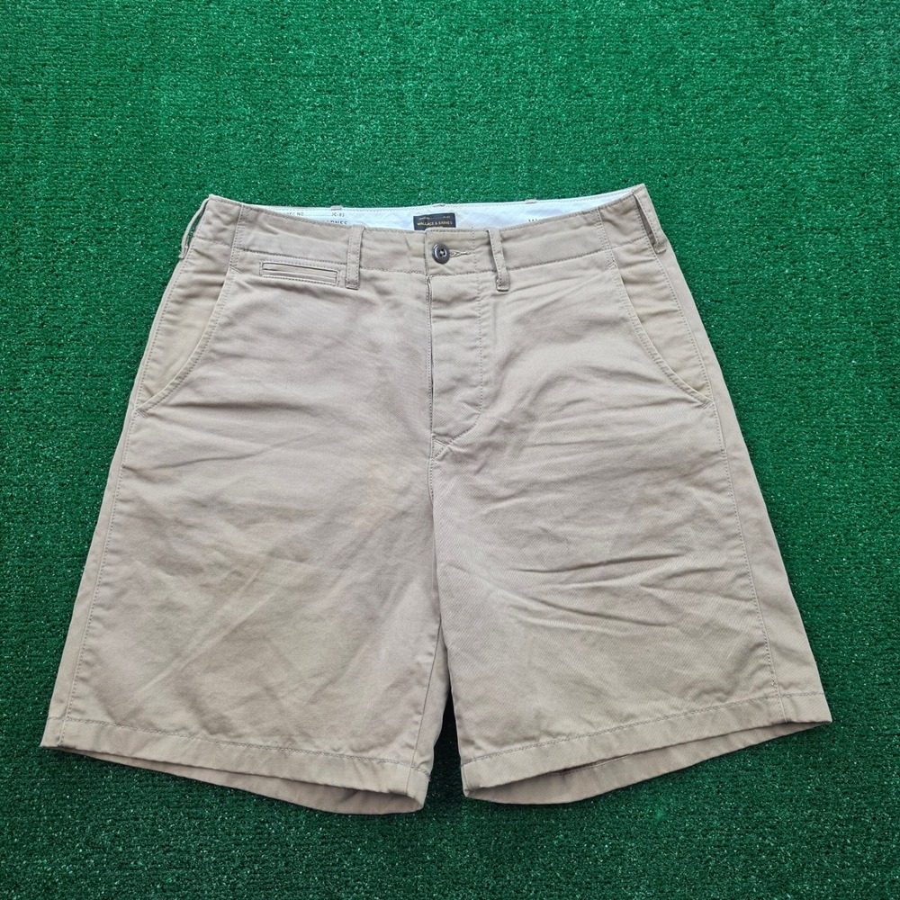 J Crew‎ Wallace & Barnes Shorts Mens 29 Tan Khaki Chino Flat Front Button Fly